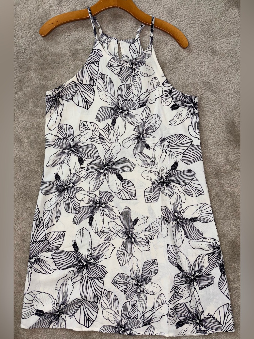 White and Black Floral Dress